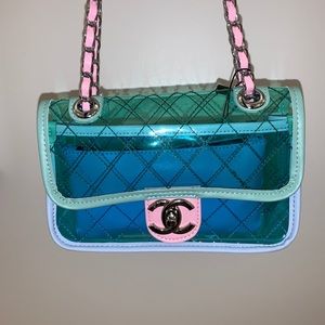 Pink Trim Clear Purse.